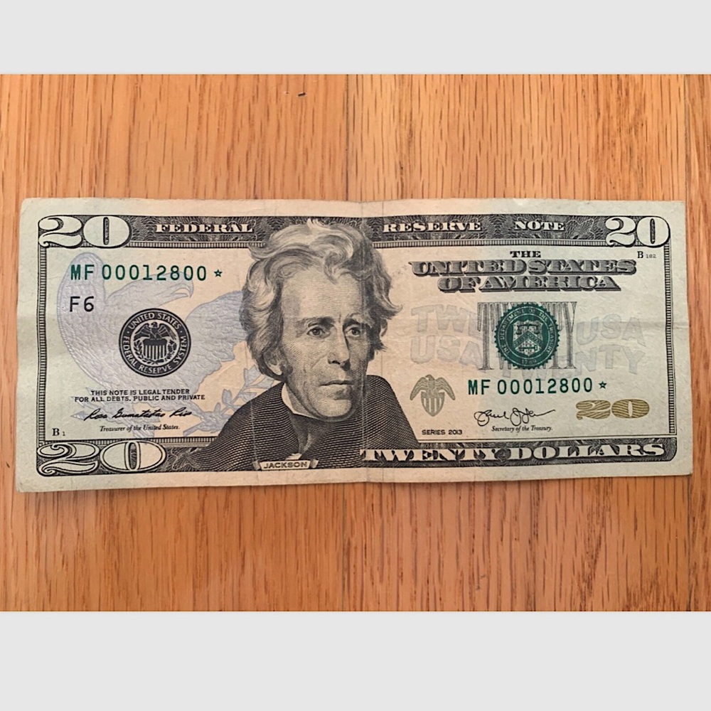 2013 $20 Dollar Bill - RARE FANCY Serial Very Low Digit STAR⭐️ Note
